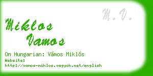 miklos vamos business card